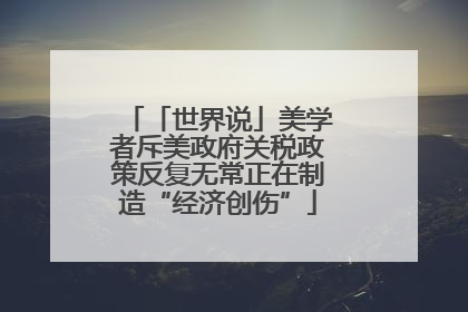 「世界说」美学者斥美政府关税政策反复无常正在制造“经济创伤”