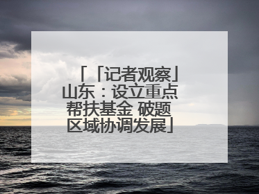 「记者观察」山东：设立重点帮扶基金 破题区域协调发展