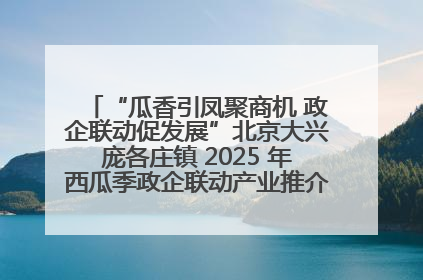 “瓜香引凤聚商机 政企联动促发展”北京大兴庞各庄镇 2025 年西瓜季政企联动产业推介活动圆满举行