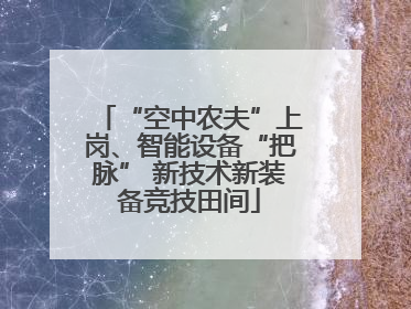 “空中农夫”上岗、智能设备“把脉” 新技术新装备竞技田间