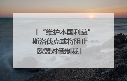 “维护本国利益” 斯洛伐克或将阻止欧盟对俄制裁