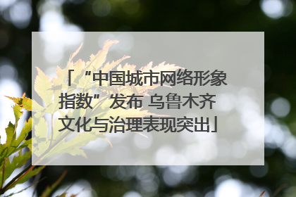 “中国城市网络形象指数”发布 乌鲁木齐文化与治理表现突出