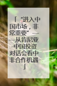 “进入中国市场，非常重要”——从肯尼亚-中国投资对话会看中非合作机遇
