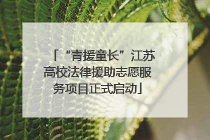 “青援童长”江苏高校法律援助志愿服务项目正式启动