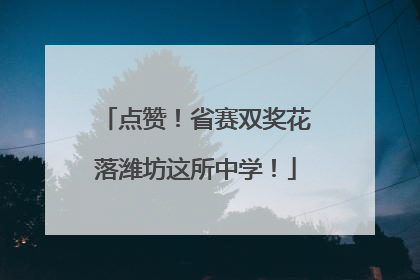 点赞！省赛双奖花落潍坊这所中学！