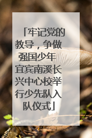 牢记党的教导，争做强国少年 宜宾南溪长兴中心校举行少先队入队仪式