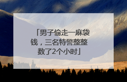 男子偷走一麻袋钱，三名特警整整数了2个小时