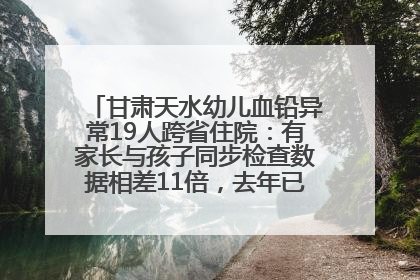 甘肃天水幼儿血铅异常19人跨省住院：有家长与孩子同步检查数据相差11倍，去年已有幼儿出现症状