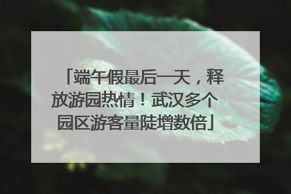 端午假最后一天，释放游园热情！武汉多个园区游客量陡增数倍