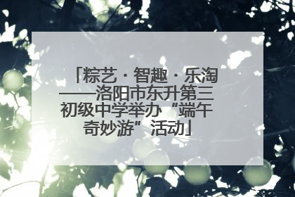 粽艺・智趣・乐淘——洛阳市东升第三初级中学举办“端午奇妙游”活动