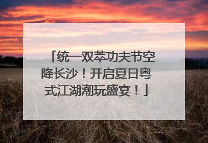 统一双萃功夫节空降长沙！开启夏日粤式江湖潮玩盛宴！