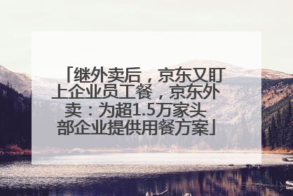 继外卖后，京东又盯上企业员工餐，京东外卖：为超1.5万家头部企业提供用餐方案