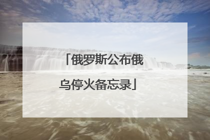 俄罗斯公布俄乌停火备忘录