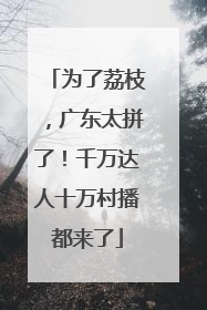 为了荔枝，广东太拼了！千万达人十万村播都来了