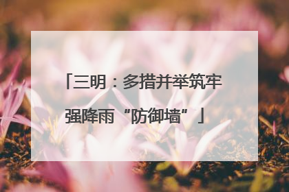 三明：多措并举筑牢强降雨“防御墙”
