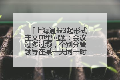 上海通报3起形式主义典型问题：会议过多过频，个别分管领导在某一天同一时段需参加3个会议