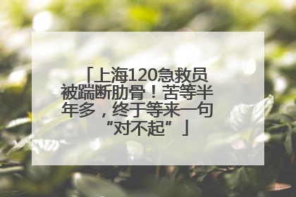 上海120急救员被踹断肋骨！苦等半年多，终于等来一句“对不起”