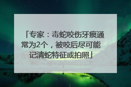 专家：毒蛇咬伤牙痕通常为2个，被咬后尽可能记清蛇特征或拍照