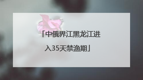 中俄界江黑龙江进入35天禁渔期