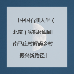 中国石油大学（北京）实践团调研南马庄村解码乡村振兴新路径