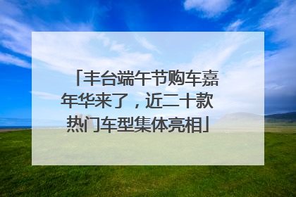 丰台端午节购车嘉年华来了，近二十款热门车型集体亮相