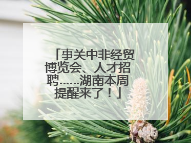 事关中非经贸博览会、人才招聘……湖南本周提醒来了！