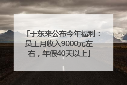 于东来公布今年福利：员工月收入9000元左右，年假40天以上