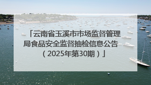 云南省玉溪市市场监督管理局食品安全监督抽检信息公告（2025年第30期）