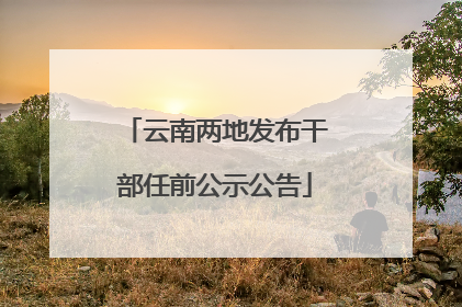 云南两地发布干部任前公示公告