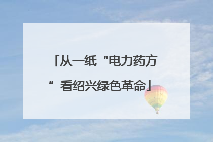从一纸“电力药方”看绍兴绿色革命