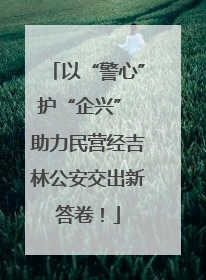 以“警心”护“企兴” 助力民营经吉林公安交出新答卷！