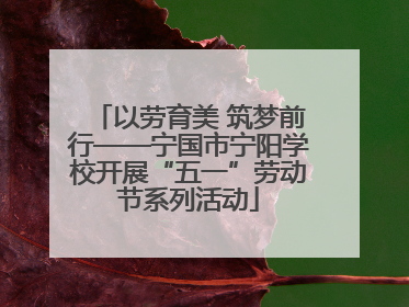 以劳育美 筑梦前行——宁国市宁阳学校开展“五一”劳动节系列活动
