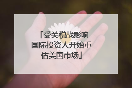 受关税战影响 国际投资人开始重估美国市场