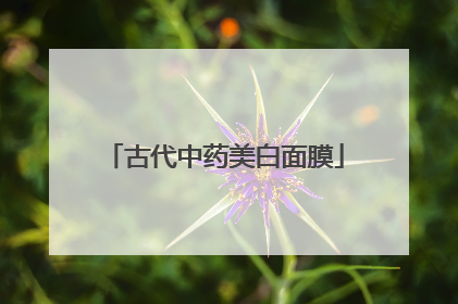 古代中药美白面膜