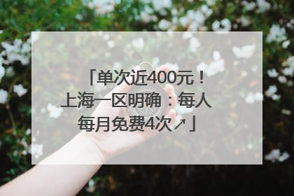 单次近400元！上海一区明确：每人每月免费4次↗