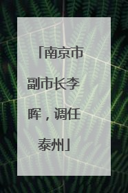 南京市副市长李晖，调任泰州