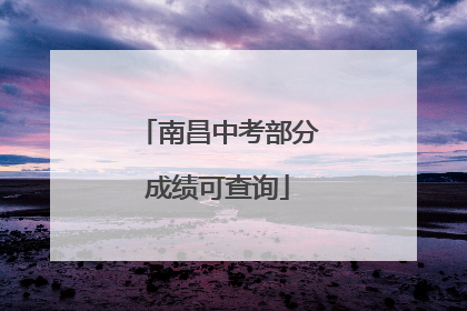 南昌中考部分成绩可查询