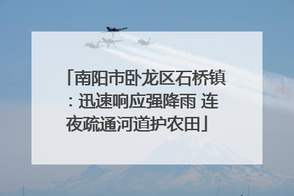 南阳市卧龙区石桥镇：迅速响应强降雨 连夜疏通河道护农田