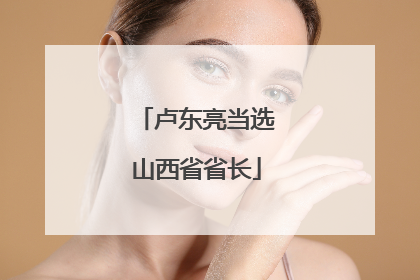 卢东亮当选山西省省长
