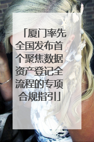 厦门率先全国发布首个聚焦数据资产登记全流程的专项合规指引