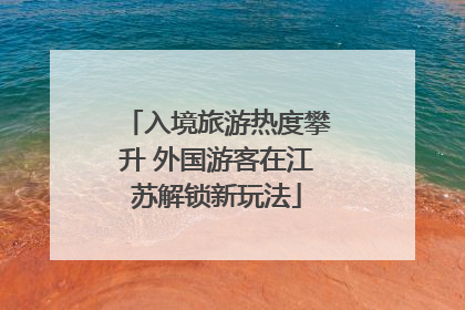 入境旅游热度攀升 外国游客在江苏解锁新玩法