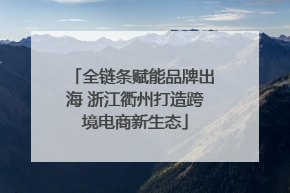 全链条赋能品牌出海 浙江衢州打造跨境电商新生态