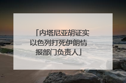 内塔尼亚胡证实以色列打死伊朗情报部门负责人
