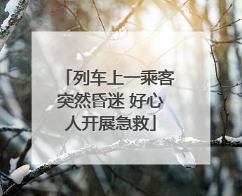 列车上一乘客突然昏迷 好心人开展急救