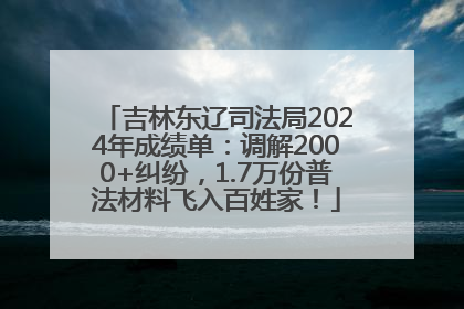 吉林东辽司法局2024年成绩单：调解2000+纠纷，1.7万份普法材料飞入百姓家！