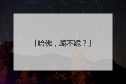 哈佛，跪不跪？
