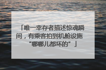 唯一幸存者描述惊魂瞬间，有乘客拍到机舱设施“哪哪儿都坏的”