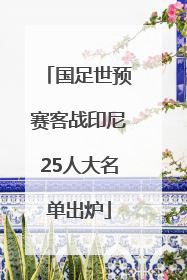 国足世预赛客战印尼25人大名单出炉