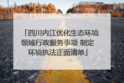 四川内江优化生态环境领域行政服务事项 制定环境执法正面清单