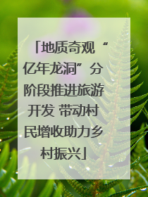 地质奇观“亿年龙洞”分阶段推进旅游开发 带动村民增收助力乡村振兴